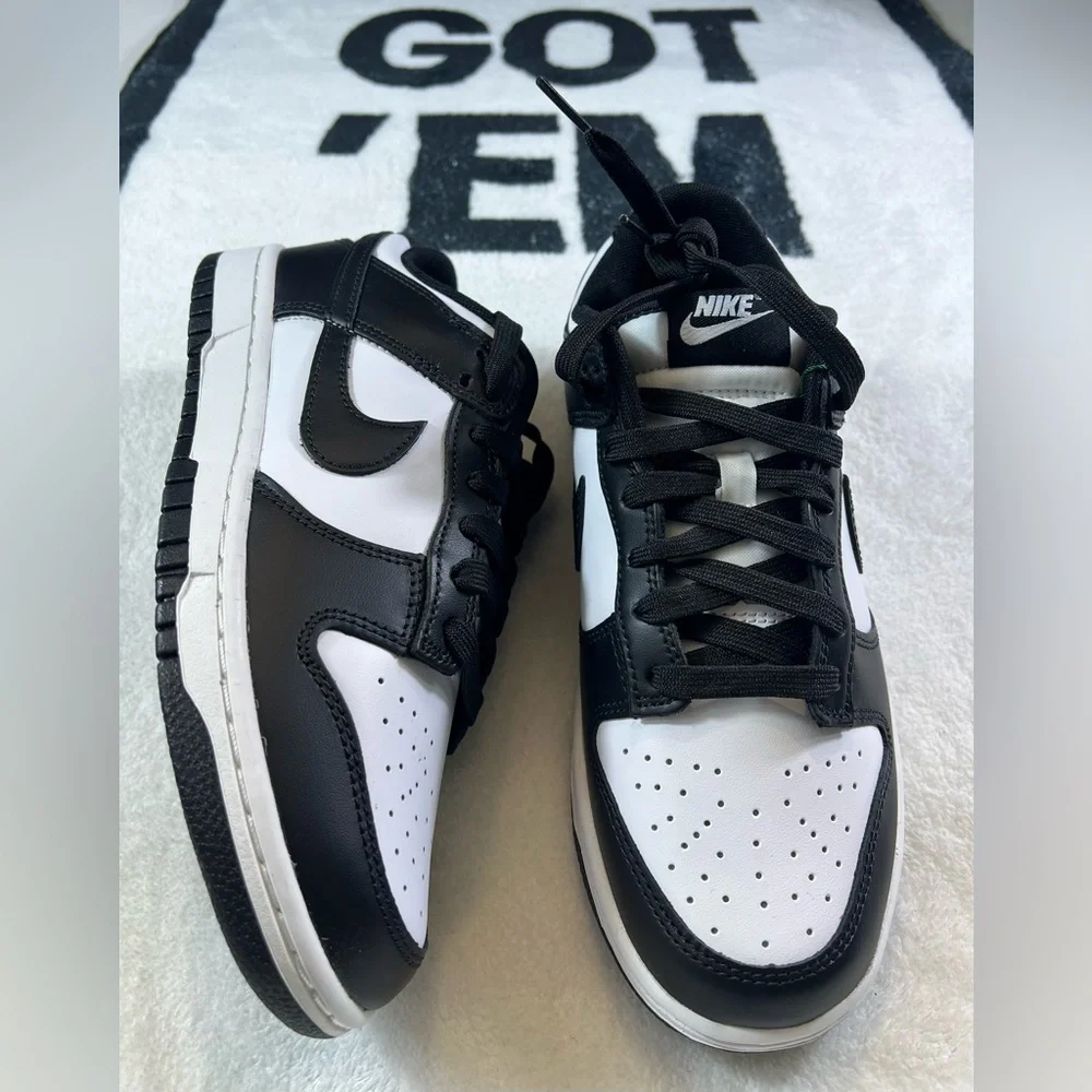 🆕 Nike Dunk Low Retro in White/White/Black Panda Men’s Size: 7 With Original Box - Picture 6 of 17